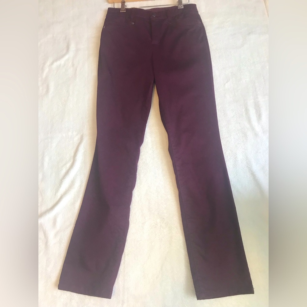 Christopher & Banks signature slimming size 4, wine colored denim pants